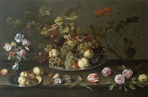 Nature Morte de Fruits, Fleurs et Coquillages